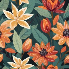 Abstract allover floral design