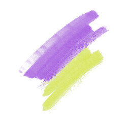 Acid spots in pastel technique.Purple and yellow colors in a dynamic movement .Big brushstrokes,spots and splash for cards, flyers, poster, banner.Painted template for design.