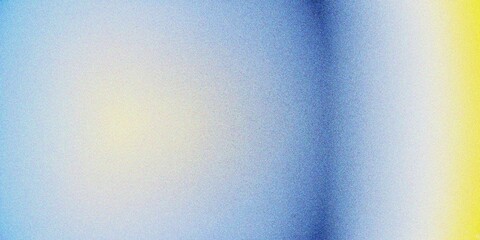 Abstract yellow and blue gradient background, grainy noise texture gradient