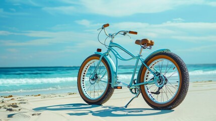A BMX Bike Stand at the Side of Ocean
