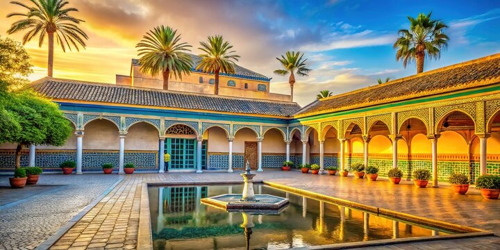Step back in time: Vintage photography unveils Marrakech's Bahia Palace gardens.