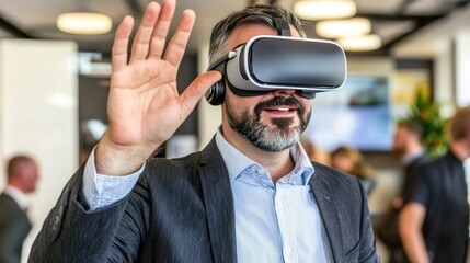 Man Engaging with Virtual Reality Technology