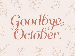 Goodbye October with Rose Gold Script and Branch Illustrations