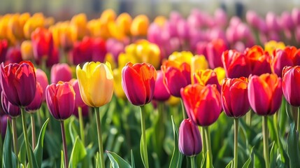 a field of tulips in Holland 