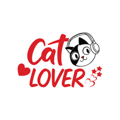 Obraz premium Cat lover vector illustration icon