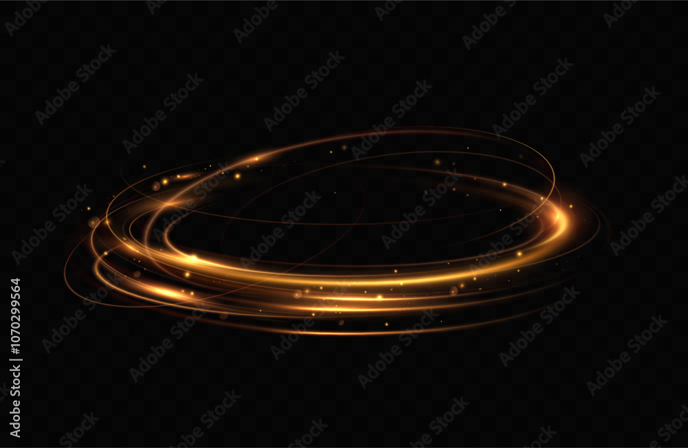 Aufkleber shiny vortex rings shimmer on a transparent background. sparkling circles with light effect. light c