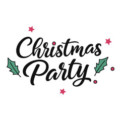 Fototapeta premium Christmas typography vector illustration icon