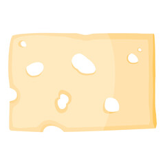 Slice of tasty fresh cheese isolated on white background
