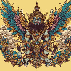 thai painting garuda vishnu