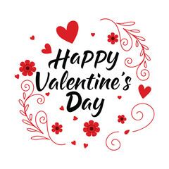 Valentine's Day typography vector illustration