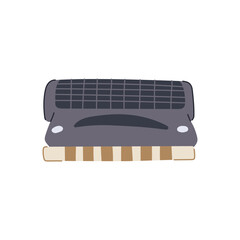 notes harmonica cartoon. melody folk, country soul, bend draw notes harmonica sign. isolated symbol vector illustration