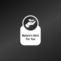 Obraz premium Natural products label or nature's best label vector. Organic ingredients green label stamp. 100% natural ingredients, organic bio pharmacy and natural skincare cosmetic product.
