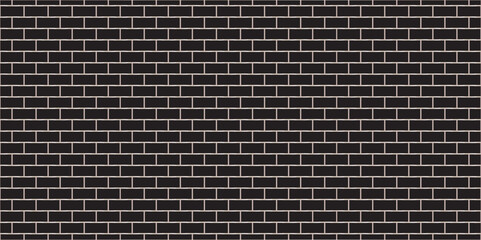 Fototapeta premium Abstract bathroom wall and floor brick wall texture background. black brick vector illustration texture of the wall with masonry Bricks laid in rows background.