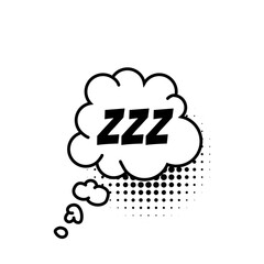 Comic speech bubble isolated on white background. Vector flat illustration.