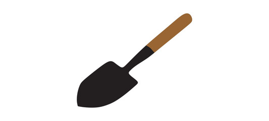 Shovel with a wooden handle, Vector Illustration.