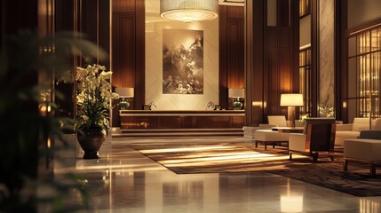 Luxury Hotel Lobby Interior