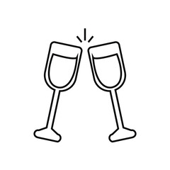Glass cups cheers icons