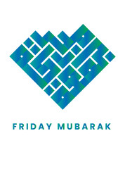 Arabic calligraphy Jumah Mubaraka, (Blessed Friday). Vector calligraphy for Islamic design