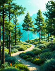 Fototapeta premium landscape with trees