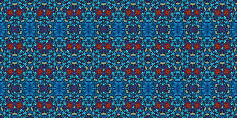 Seamless kaleidoscope pattern. The texture of the woven pattern. Endless pattern