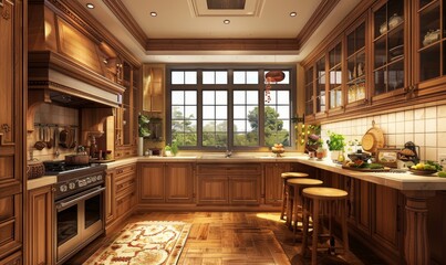 beautiful home interior design french interior design style kitchen area wooden cabinet cupboard home interior deisng ideas background