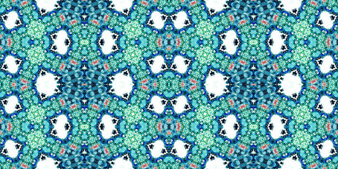 Seamless kaleidoscope pattern. The texture of the woven pattern. Endless pattern