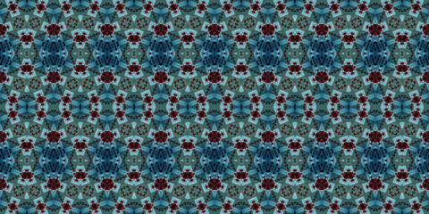 Obraz premium Seamless kaleidoscope pattern. The texture of the woven pattern. Endless pattern