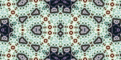 Seamless kaleidoscope pattern. The texture of the woven pattern. Endless pattern