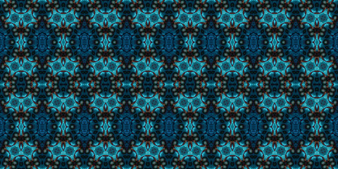 Seamless kaleidoscope pattern. The texture of the woven pattern. Endless pattern