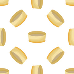 Seamless pattern with round wooden kitchen sieves, useful for sifting flour, sugar, or other fine ingredients