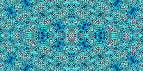 Seamless kaleidoscope pattern. The texture of the woven pattern. Endless pattern