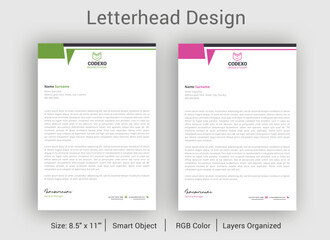 Minimal Corporate Letterhead Layout,Blue and White Letterhead,Modern Creative & Clean business style letterhead bundle
