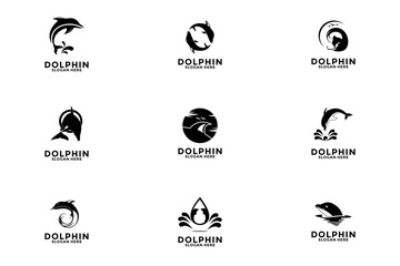 set of dolphin logo design vector illustration, Dolphin logo icon collections © Febrian