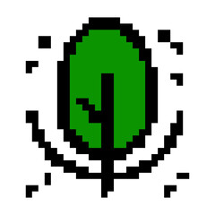 Obraz premium tree pixel icon. Pixel icon style. Pixel game icon. 