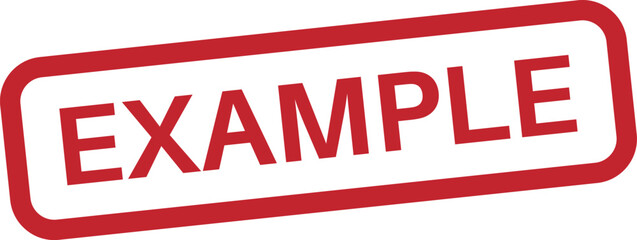 Example stamp icon isolated on white background . Red example stamp . Vector