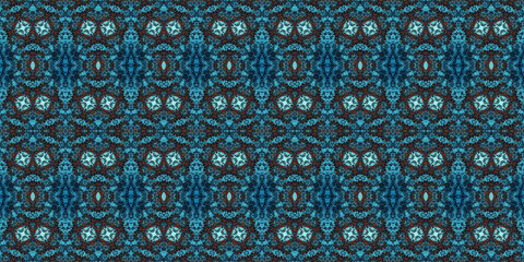 Seamless kaleidoscope pattern. The texture of the woven pattern. Endless pattern