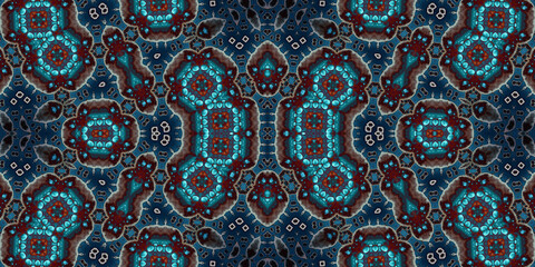 Seamless kaleidoscope pattern. The texture of the woven pattern. Endless pattern