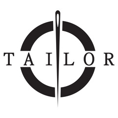 tailor logo icon illustration template combination of buttons for clothes, thread and sewing machine, for clothing product design, convection companies, fashion in vector form