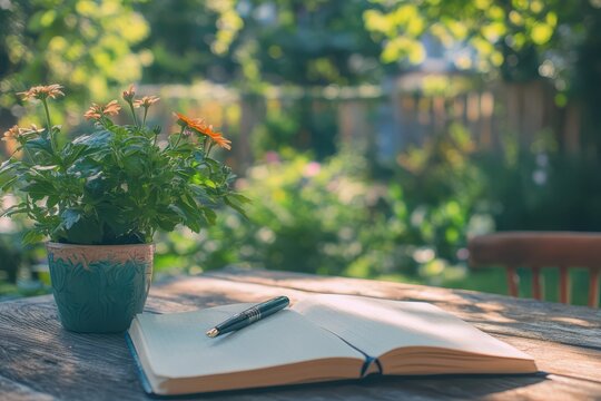 book with flowers