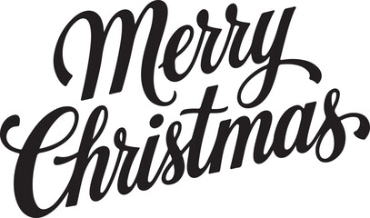 A black and white illustration of the text merry Christmas