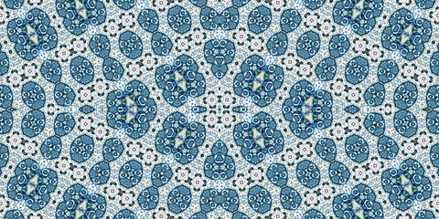 Seamless kaleidoscope pattern. The texture of the woven pattern. Endless pattern