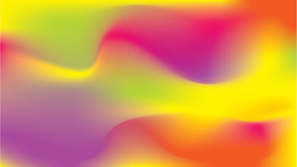 Abstract Gradient Wallpaper Background in Vibrant Bold Colors including orange, yellow, green, purple, and pink blending smoothly for a dynamic effect. For banner, backdrop, website, poster, etc.