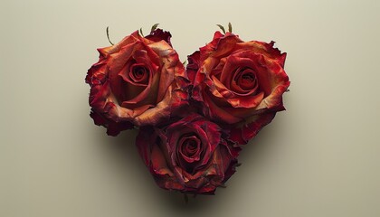 Heart of roses isolated on transparent a white 