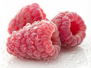 raspberry on white background