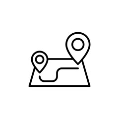 Route outline icons, minimalist vector illustration ,simple transparent graphic element .Isolated on white background