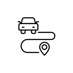 Car route outline icons, minimalist vector illustration ,simple transparent graphic element .Isolated on white background