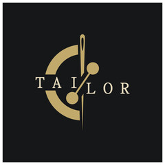 tailor logo icon illustration template combination of buttons for clothes, thread and sewing machine, for clothing product design, convection companies, fashion in vector form