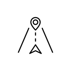 Route outline icons, minimalist vector illustration ,simple transparent graphic element .Isolated on white background