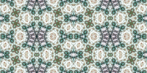 Seamless kaleidoscope pattern. The texture of the woven pattern. Endless pattern