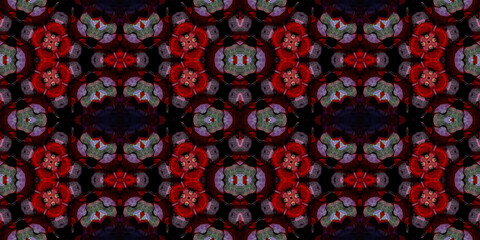 Seamless kaleidoscope pattern. The texture of the woven pattern. Endless pattern